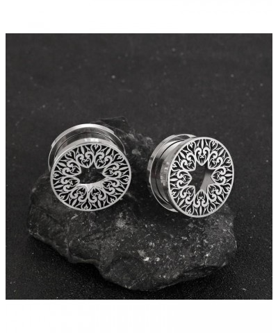 2PCS 8mm-25mm (0G-1") Rustic Ear Gauges for Stretched Earlobes Basic Ear Plugs Tunnels Hypoallergenic 316 Stainless Steel Ear...
