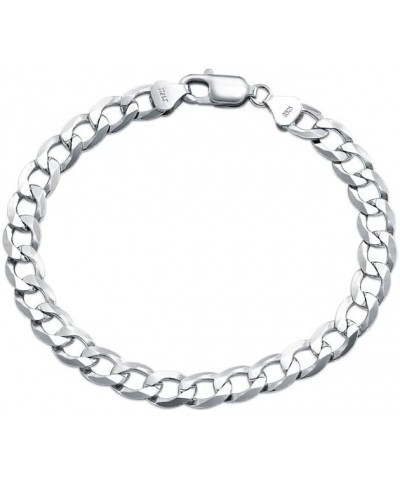 925 Sterling Silver Cuban Chain Bracelet 5 MM 8MM Solid Diamond-Cut Cuban Link Curb Chain Bracelet for Men Women 7-9 Inches（G...