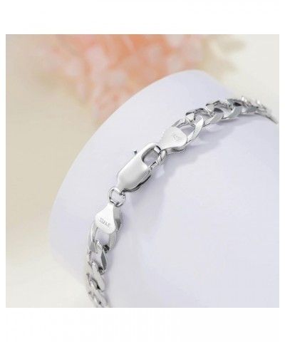 925 Sterling Silver Cuban Chain Bracelet 5 MM 8MM Solid Diamond-Cut Cuban Link Curb Chain Bracelet for Men Women 7-9 Inches（G...