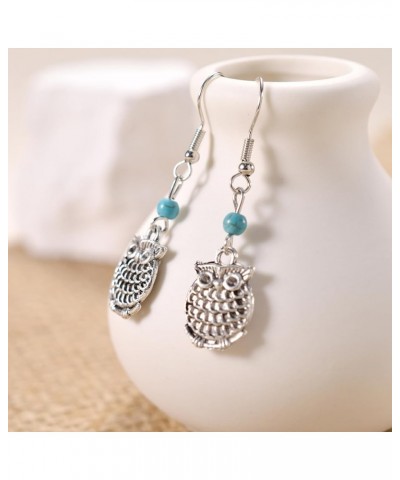 Turquoise Boho Dangle Earrings for Women Gyspy Earrings owl-green $6.59 Earrings