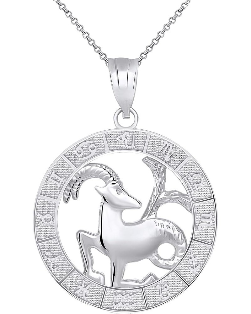 Sterling Silver Zodiac Pendant Necklace 22.0 Inches Capricorn $18.00 Necklaces