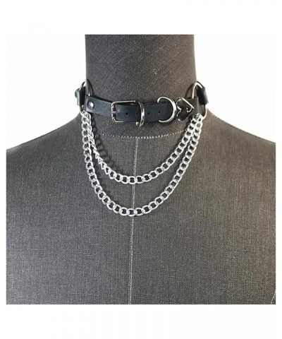 Choker With Chain Leash For Women,sex Choker Collar For Women With Chain And Leash,Punk Hauling Chain PU Leather Collar Neckl...