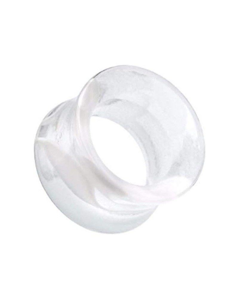 Marble Swirl Acrylic Double Flared Ear Gauge Tunnel Plug 1" (25mm), Clear $9.68 Body Jewelry