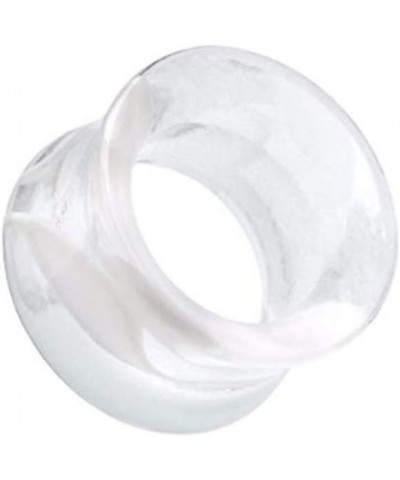 Marble Swirl Acrylic Double Flared Ear Gauge Tunnel Plug 1" (25mm), Clear $9.68 Body Jewelry