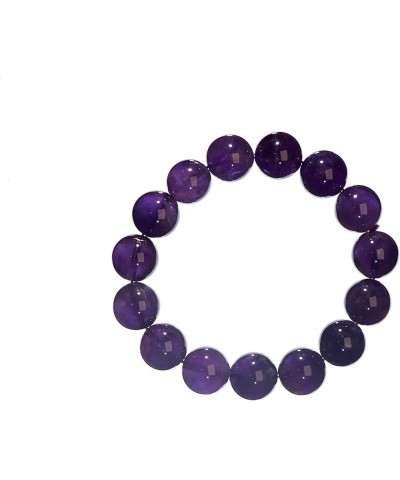 14mm Shiny Round Amethyst Stretch Bracelet in Various Lengths (7.5, 8 Inches) 7.5 Inches $29.47 Bracelets