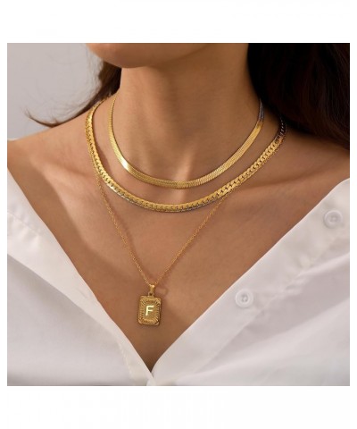 Layered Gold Initial Necklace for Women Trendy Dainty 18K Gold Plated Initial A-Z letter Pendant Necklace Stacked Layering He...