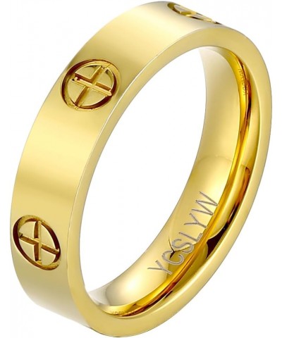 Ladies Stainless Steel Ring Love Friendship Ring Golden High Polish Stainless Steel Ring Wedding Jewelry Birthday Gift, 5-10 ...