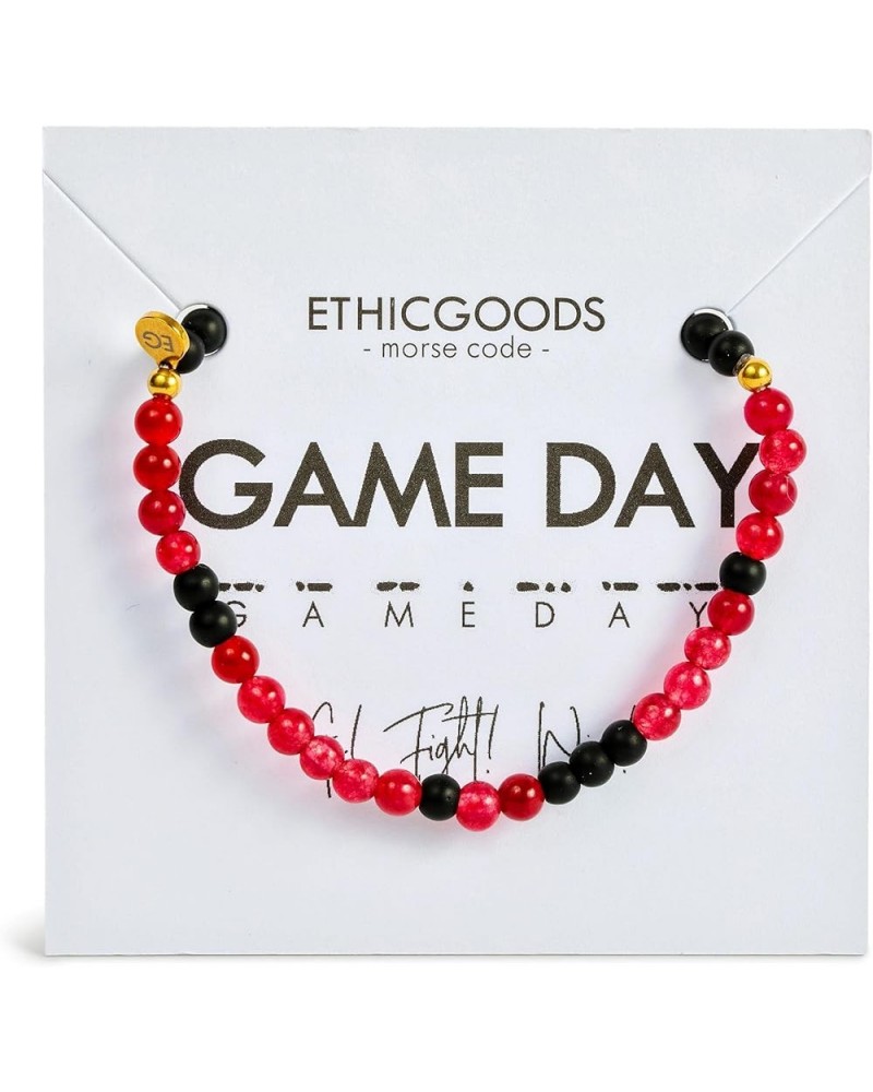 Morse Code Bracelet GAME DAY - College Football Accessories for Women, Team Bracelets, Handmade and Fair Trade, Adjustable St...