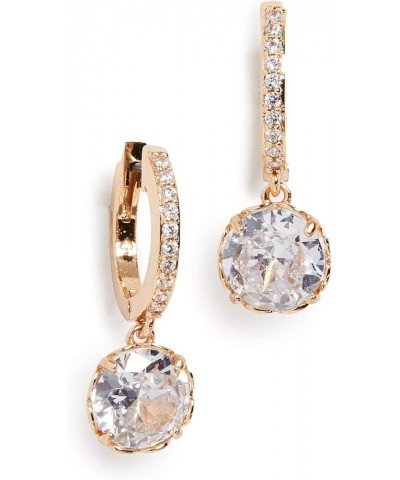 Women's That Sparkle Pave Huggies Earrings One Size Clear/Gold $24.28 Earrings