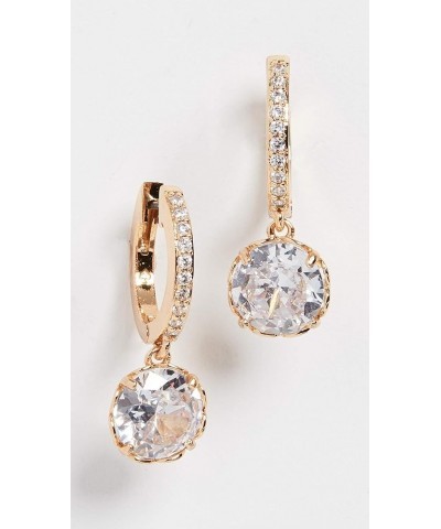 Women's That Sparkle Pave Huggies Earrings One Size Clear/Gold $24.28 Earrings