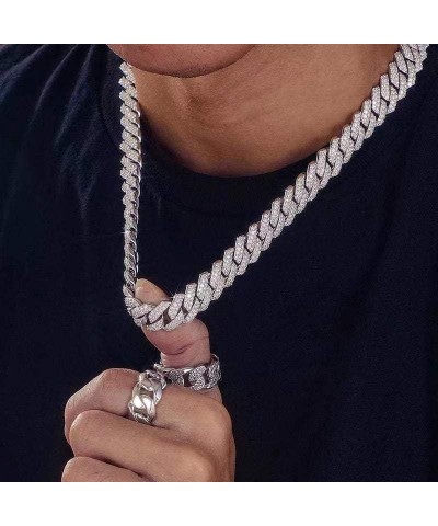 Hip Hop Trendy Diamond Bracelet 14mm Diamond Flap Unisex Hiphop Cuban Chain Thick Necklace White Diamond 7-Inch Bracelet $13....