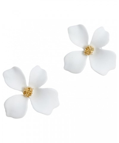 Boho Bridal Stud Earrings - White Flower Wedding Earrings, Bridesmaids' Jewelry, Vacation Style Accessory $10.19 Earrings