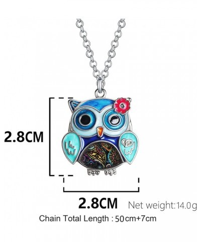 Enamel Alloy Anime Owl Necklace Pendant Owl Gifts for Women Girls Bird Charms Fashion Jewelry Blue $8.79 Necklaces