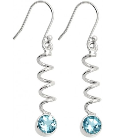 Natural Multi Stone Round Shape 925 Silver Earrings DGE1078 E-1047 Sky Blue Topaz $11.79 Earrings