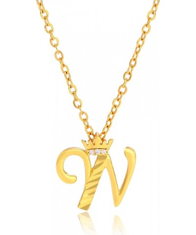 Women Necklace Letter Necklace Women's Shiny Zircon Brass Gold Plated Pendant Necklace Gift Mother Friends Lovers Women's Gif...