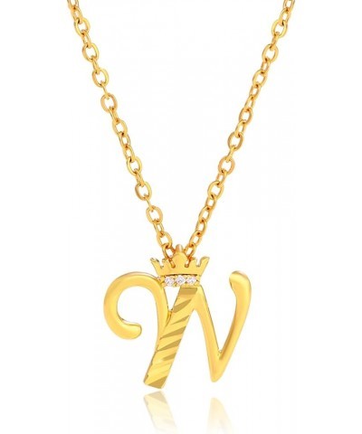 Women Necklace Letter Necklace Women's Shiny Zircon Brass Gold Plated Pendant Necklace Gift Mother Friends Lovers Women's Gif...