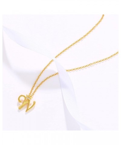 Women Necklace Letter Necklace Women's Shiny Zircon Brass Gold Plated Pendant Necklace Gift Mother Friends Lovers Women's Gif...