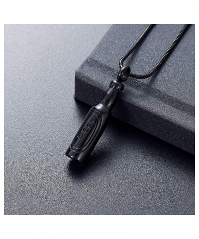 Cremation Jewelry Beer Bottle Urn Necklaces for Ashes for Women Men Keepsake Memorial Ashes Pendant Necklace Black $9.71 Neck...