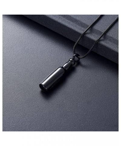 Cremation Jewelry Beer Bottle Urn Necklaces for Ashes for Women Men Keepsake Memorial Ashes Pendant Necklace Black $9.71 Neck...