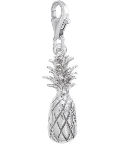 Pineapple Charm with Lobster Claw Clasp, Charms for Bracelets and Necklaces White Gold $32.16 Bracelets