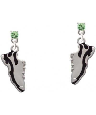 Black Running Shoe Crystal Post Earrings Lime Green $11.34 Earrings