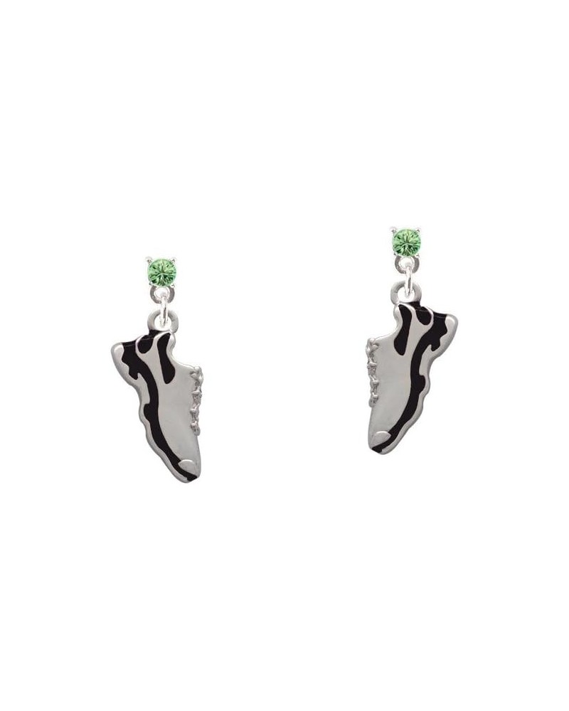 Black Running Shoe Crystal Post Earrings Lime Green $11.34 Earrings