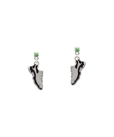 Black Running Shoe Crystal Post Earrings Lime Green $11.34 Earrings