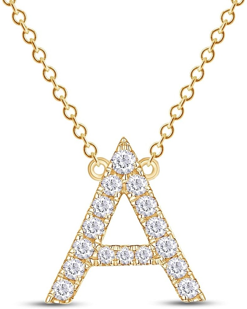 Lab Created Moissanite Initial Necklace for Women, 925 Sterling Silver Letter A-Z Necklace with 14K Gold Plating, Christmas M...