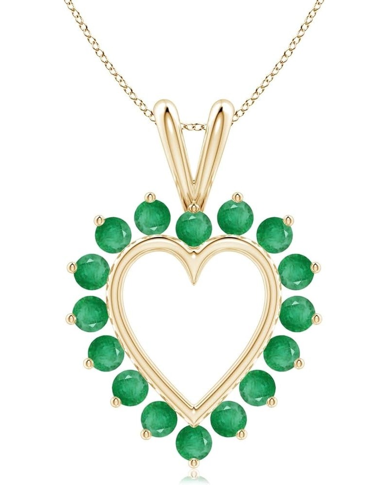 Natural Emerald Heart Pendant Necklace for Women, Girls in 14K Solid Gold/Platinum | May Birthstone | Jewelry Gift for Her | ...