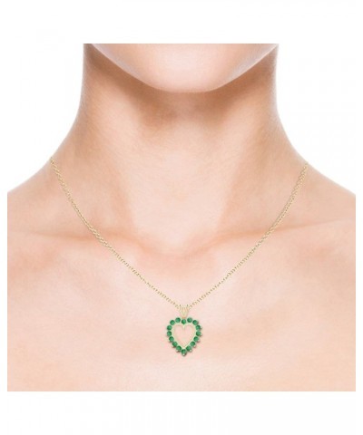 Natural Emerald Heart Pendant Necklace for Women, Girls in 14K Solid Gold/Platinum | May Birthstone | Jewelry Gift for Her | ...