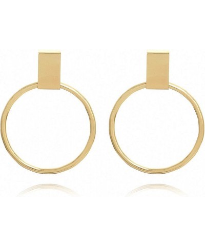 Gold Big Stud Earrings Women Hoops Orecchini Oerchio Boucles D'Oreille Women Pendant Statement Earring $10.29 Earrings