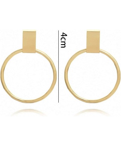 Gold Big Stud Earrings Women Hoops Orecchini Oerchio Boucles D'Oreille Women Pendant Statement Earring $10.29 Earrings