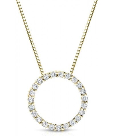 1/6 to 1 Carat Diamond Circle of Life Round Pendant Necklace for Women in 14k Gold (I1-I2, cttw) on 18 Inch Long Chain with S...
