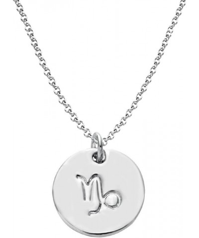 925 Sterling Silver Zodiac Necklace Disc Charm Necklace Gift for Your Wife Girlfriend or Family Member Capricorn $15.39 Neckl...