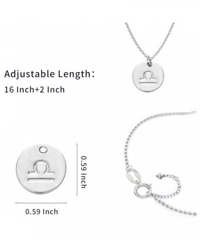 925 Sterling Silver Zodiac Necklace Disc Charm Necklace Gift for Your Wife Girlfriend or Family Member Capricorn $15.39 Neckl...