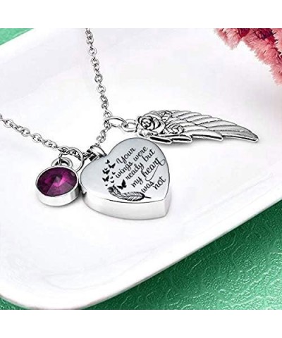 God has You in his arms with Angel Wing Charm Cremation Ashes Jewelry Keepsake Memorial Urn Necklace with Birthstone Crystal ...