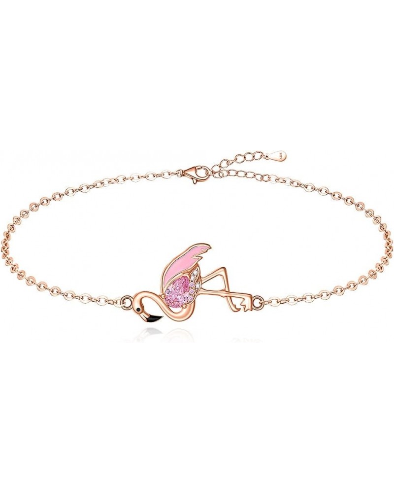 Flamingo Bracelet Horse Flamingo Bracelets for Women Christmas Tree Snowflake Sterling Silver Rose Gold Pink Flamingos Jewelr...