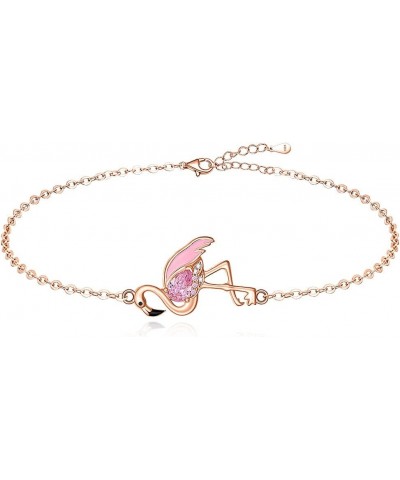 Flamingo Bracelet Horse Flamingo Bracelets for Women Christmas Tree Snowflake Sterling Silver Rose Gold Pink Flamingos Jewelr...