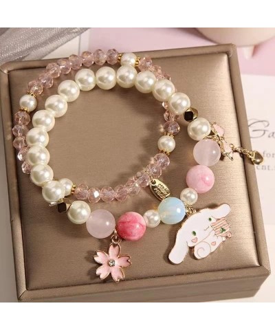 Kawaii Bracelets Set for Girls Women Cute Cartoon Elastic Beaded Bracelets Kawaii Crystal Beads Anime Relationship Matching B...