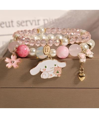 Kawaii Bracelets Set for Girls Women Cute Cartoon Elastic Beaded Bracelets Kawaii Crystal Beads Anime Relationship Matching B...