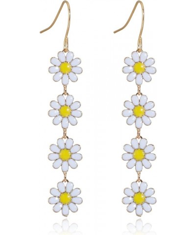 Flower Earrings for Women Dangling Daisy Earrings Sakura Earrings Sunflower Floral Earrings Acrylic White Earrings Summer Ear...