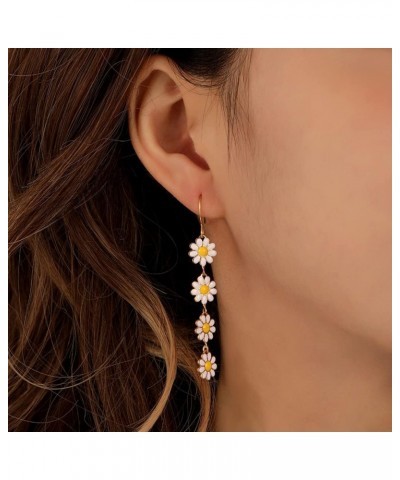 Flower Earrings for Women Dangling Daisy Earrings Sakura Earrings Sunflower Floral Earrings Acrylic White Earrings Summer Ear...