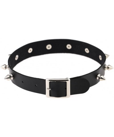 Women PU Leather Choker Necklace Girls Punk Rock Rivet Studded Collar Necklace Adjustable One size Orange $8.69 Necklaces