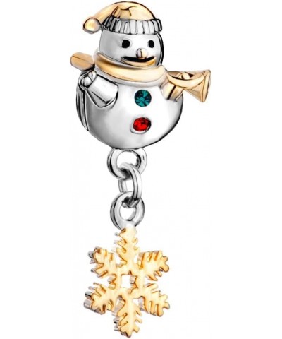 Christmas Tree Snowflake Snowman Reindeer Gingerbread Man Charm Bead for Pandora Bracelets Women Mom Grandma Sister Gift Snow...