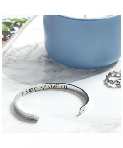 Inspirational Wrist Cuff Bracelet Life is Tough but So Are You $5.58 Bracelets