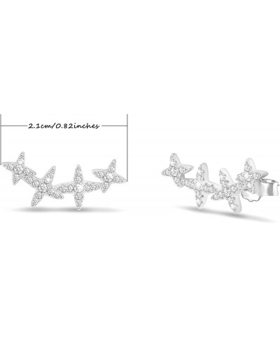 Star Earrings for Women Hypoallergenic - Sterling Silver Gold Earrings Studs Trendy Cubic Zirconia Astrology Earrings Minimal...