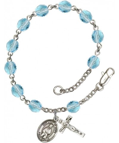 March Birth Month Bead Rosary Bracelet with Patron Saint Petite Charm, 7 1/2 Inch Our Lady of Hope $49.29 Bracelets