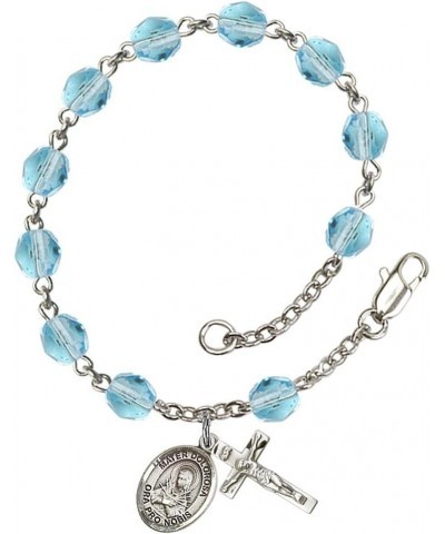 March Birth Month Bead Rosary Bracelet with Patron Saint Petite Charm, 7 1/2 Inch Mater Dolorosa $49.29 Bracelets