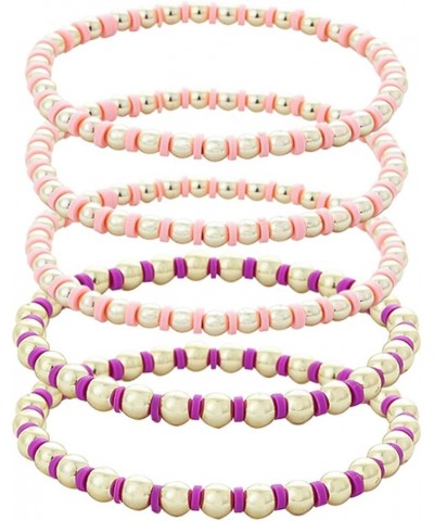 Colorful Beaded Bracelets for Women Heishi Bracelet Set Gold Bead Bracelets Resin Acrylic Bangle Bracelets Stackable Stretch ...