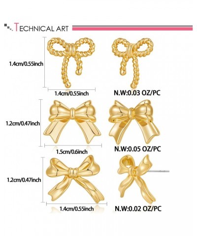 Bow Earring Set for Women Coquette Trendy Dangle Earrings for Women Hypoallergenic $10.61 Earrings